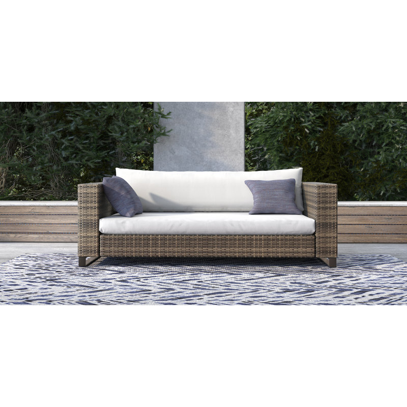 Oceanside Outdoor Wicker Loveseat with Cushions Joss & Main